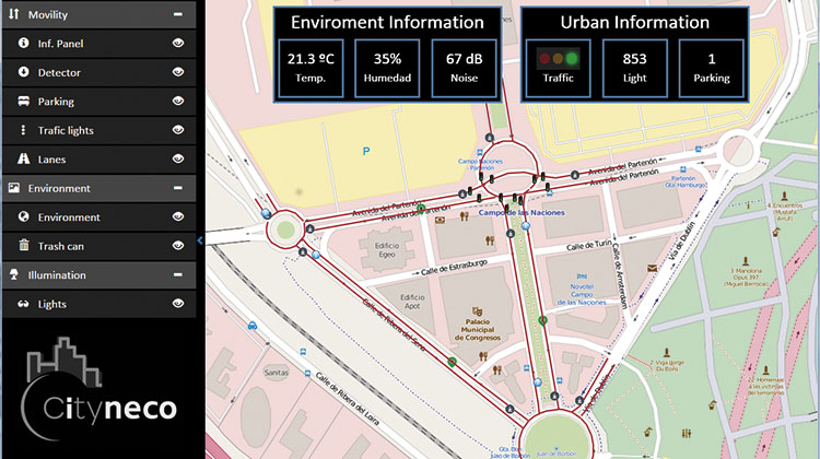 UNA PLATAFORMA NOVEDOSA. Además de la información de los sensores, la plataforma Cityneco analiza la información proveniente de datos de telefonía móvil, GPS e incluso redes sociales, lo que enriquece la información de estado de la movilidad en la ciudad.